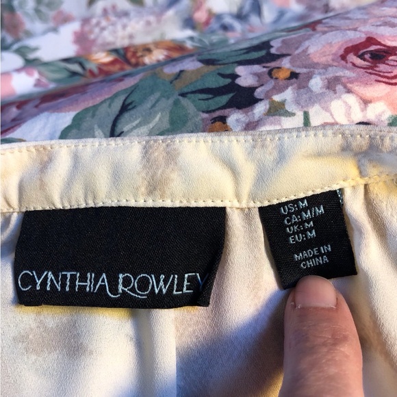 Cynthia Rowley Cream Print Popover Top - Picture 10 of 16